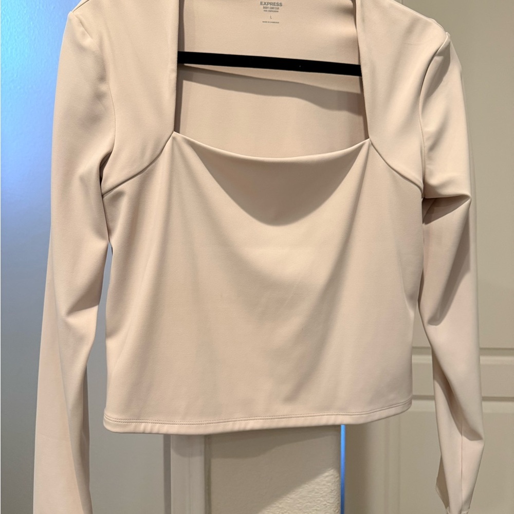 Express Cream Long Sleeve Blouse